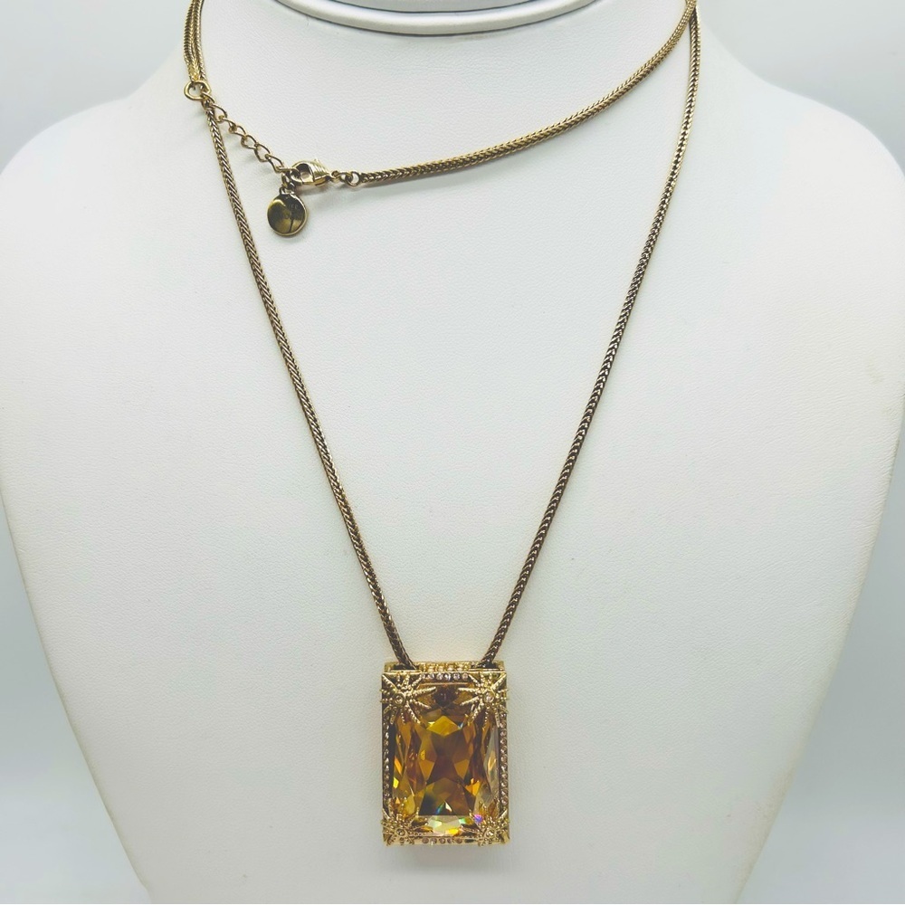 Swarovski Atelier Swarovski Gold Crystal Pave Pendant Necklace